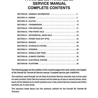 2009 Case IH Farmall 55, Farmall 60 Tractors Service Manual