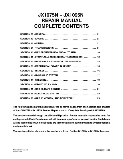 jx1095n Case IH JX1075N, JX1095N Tractor Service Manual
