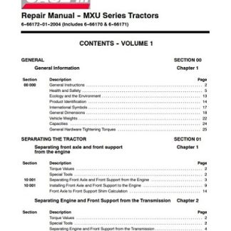 Case IH MXU 100,110,125,135,115 Tractors Service Manual