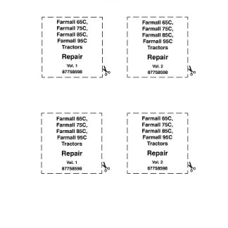 Case Farmall 65C, 75C, 85C, 95C Tractor Service Manual