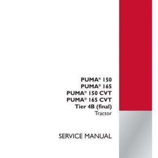 2016 Case IH Puma 150, 165 CVT Tractor Service Manual
