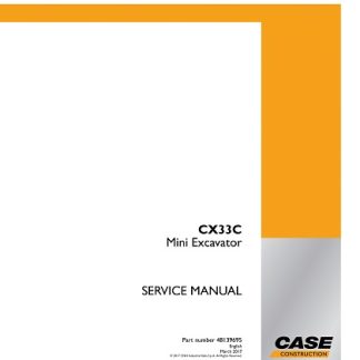 2017 Case CX33C Mini Excavator Service Manual
