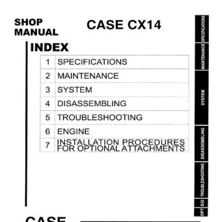 CASE CX14 Hydraulic Excavator Service Repair Manual