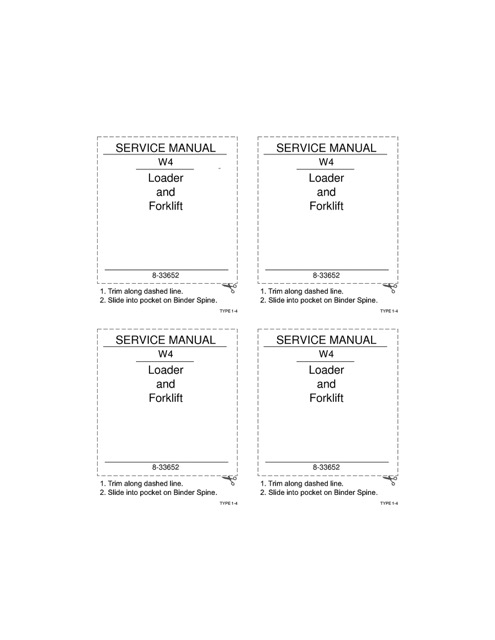 w4 Case W4 Loader and Forklift Service Repair Manual