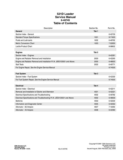 Case 521D Loader Service Repair Manual