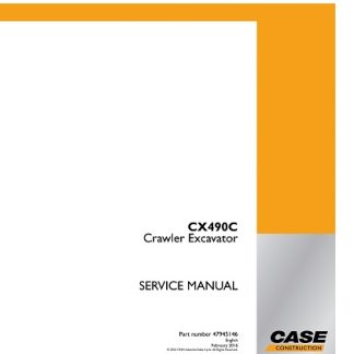 Case CX490C Crawler Excavator Service Repair Manual