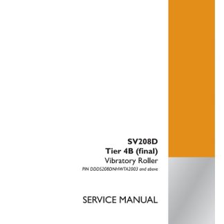 Case SV208D Tier 4B (final) Vibratory Roller Service Repair Manual