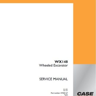Case WX148 Wheeled Excavator Service Repair Manual