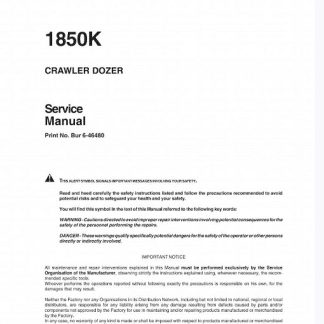 Case 1850K Crawler Dozer Service Repair Manual