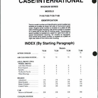 Case IH Tractor 7110, 7120, 7130 ,7140 Shop Manual